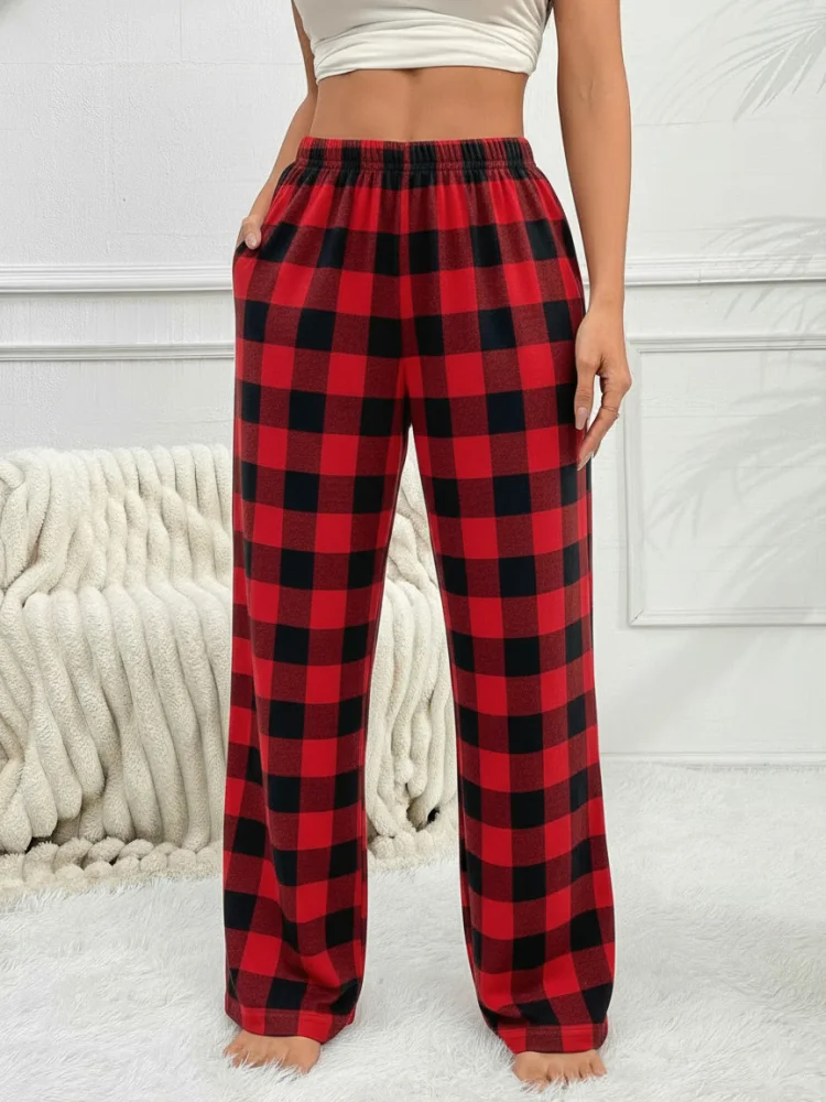 Men Women Red Black Plaid 3D Printed Quick Dry Hip Hop Trousers Unisex Loose Wide Leg Street Style Casual Sport Long Pants
