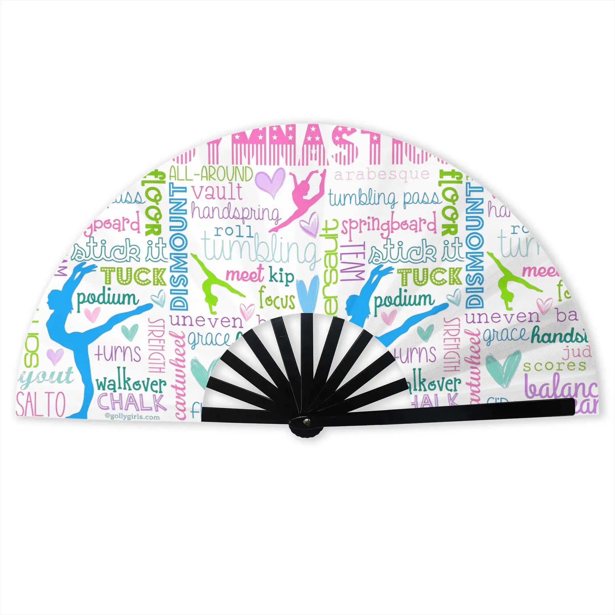 Dance Lover Rhythmic Gymnastics Stylish Hand Fan Unisex  Printed Polyester Fan Vintage For Dancing Gift