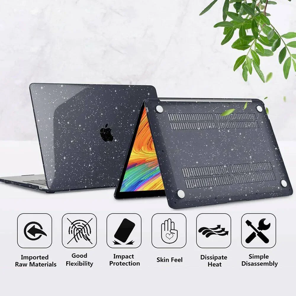 Sparkling Clear Laptop Case For Macbook Neo 2026 A3404 Air 13 15 M4 M5 A3448 Touch Bar ID Pro 14 A3426 Mac 16 inch A3428 Cover