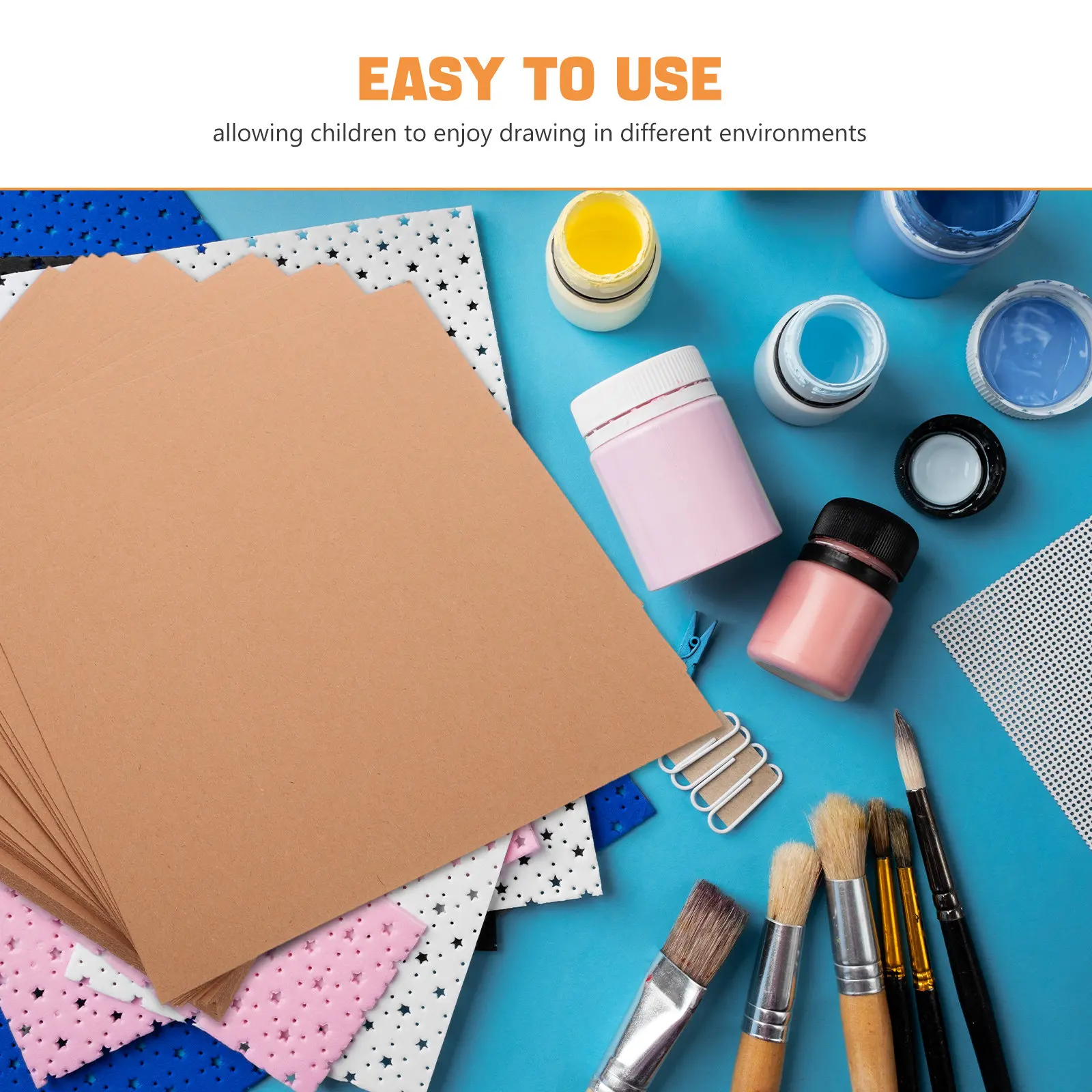 50Pcs Thick Double-Sided Kids Drawing Paper for Kindergarten Art Supplies Craft Paper Sketching DIY Painting Watercolor Markers