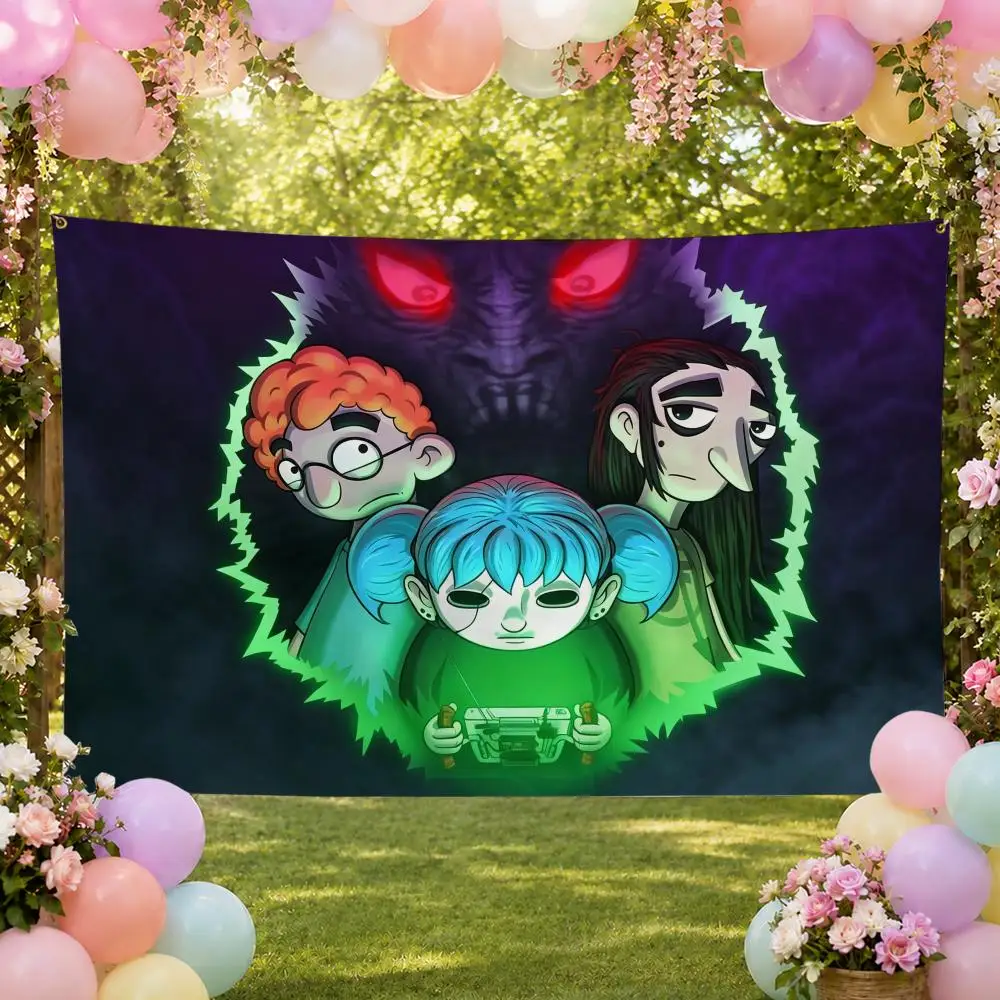 Indie Horror Video Game Sally face Flags Fan Banner Tapestry Wall Hanging Garage BarDorm Camp Party Outdoor Home Decor Gift