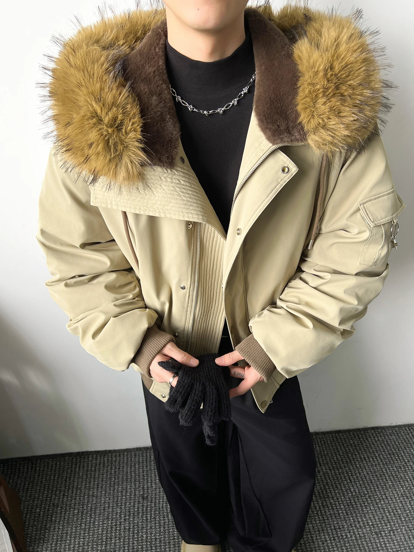 

Thiened ort Parka down Jaet Du Feather Warm Outerwear ex Autumn Winter Coat Polyester Fiber Hooded Zipper Closure