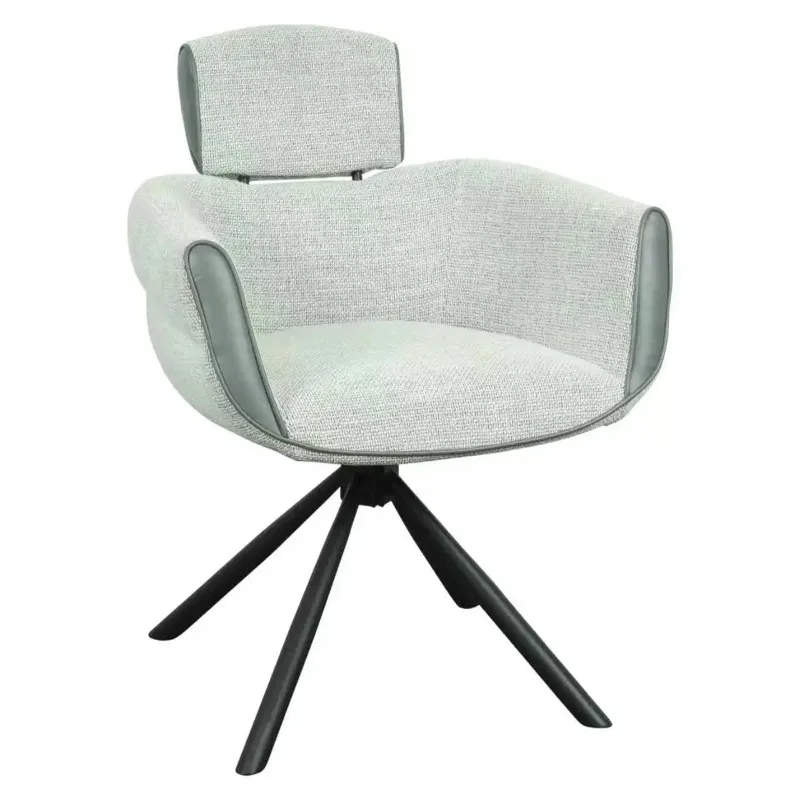 

￥#Luxury Modern Eco-Friendly Home Furniture Dining Chair Swivel Light Fabric Metal Base Adjustable Headrest for Home Hotel Use