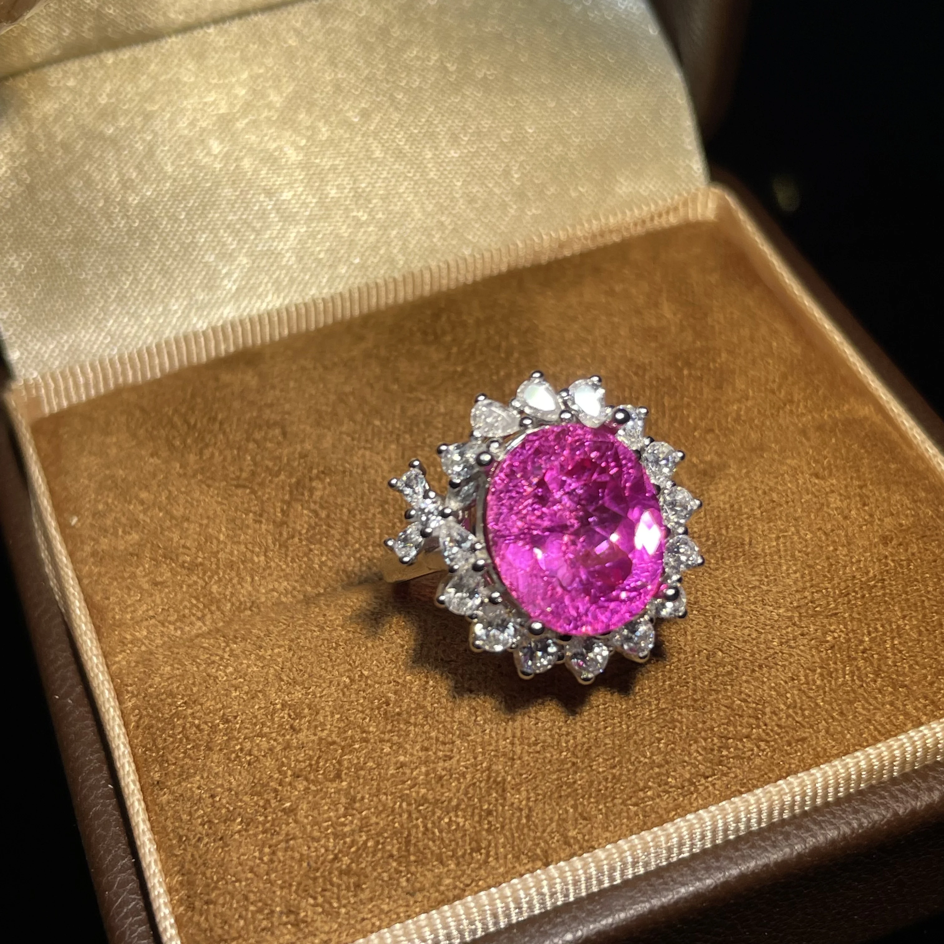 8Ct Large Particle Sapphire Ring with Fish Tail Design, 925 Sterling Silver Set, Custom Jewelry, 10*12mm