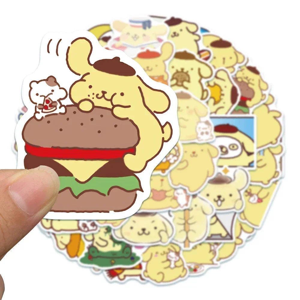 Cute Pompom Purin Stickers Sanrio Graffiti Decal Kid Gift DIY Suitcase Luggage Guitar Wall Stationery Helmet Waterproof Stickers