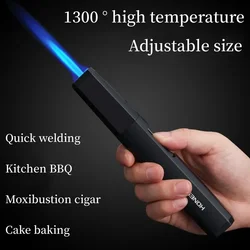 Honest Metal Outdoor Windproof Turbine Torch Large Fire Spray Gun Blue Flame Butane Gas Lighter Kitchen Barbecue Jewelry Welding