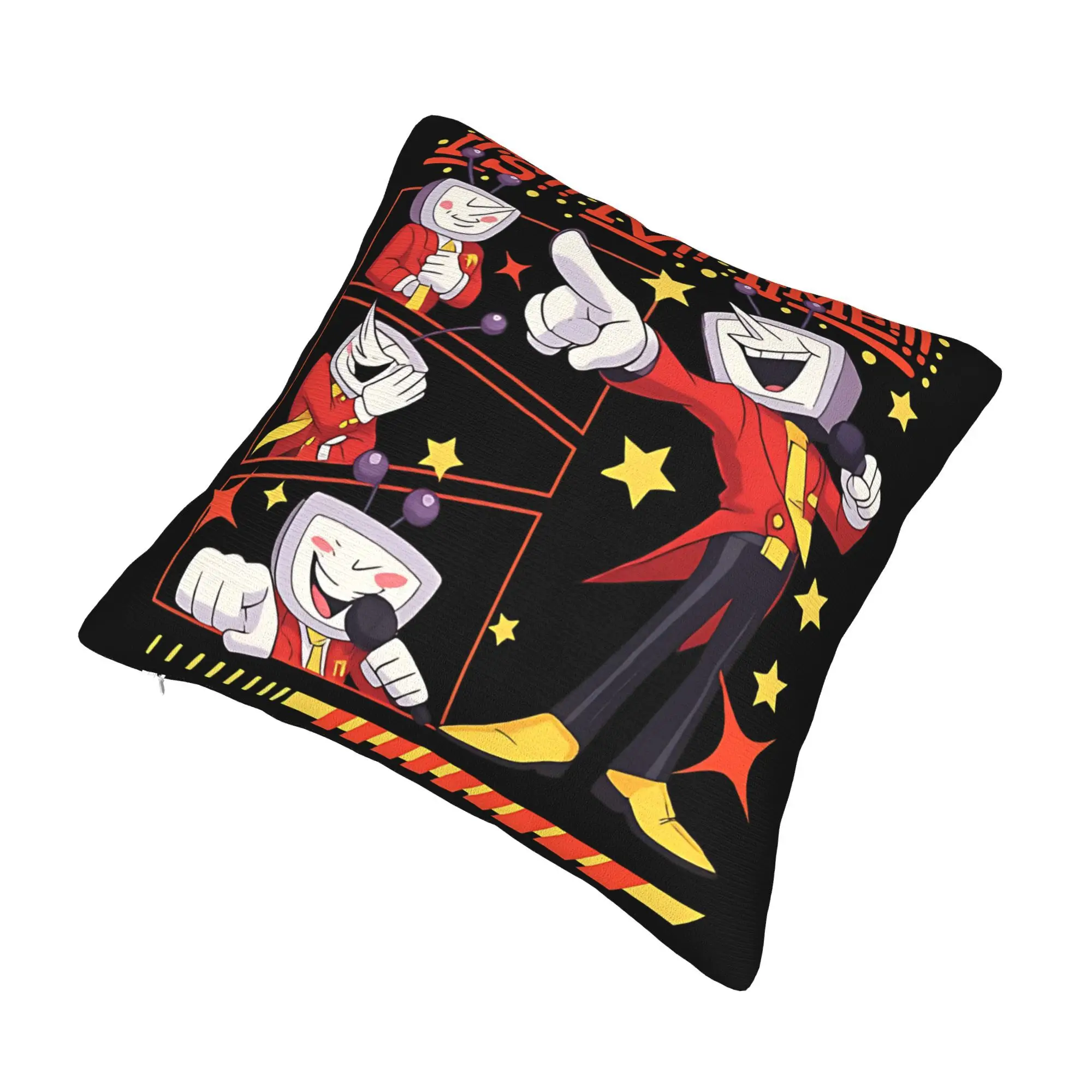 Tenna Deltarune Game It's TV Time Meme Pillowcase Printed Cushion Cover Gift  Throw Pillow Case Cover Living Room Square 45*45cm