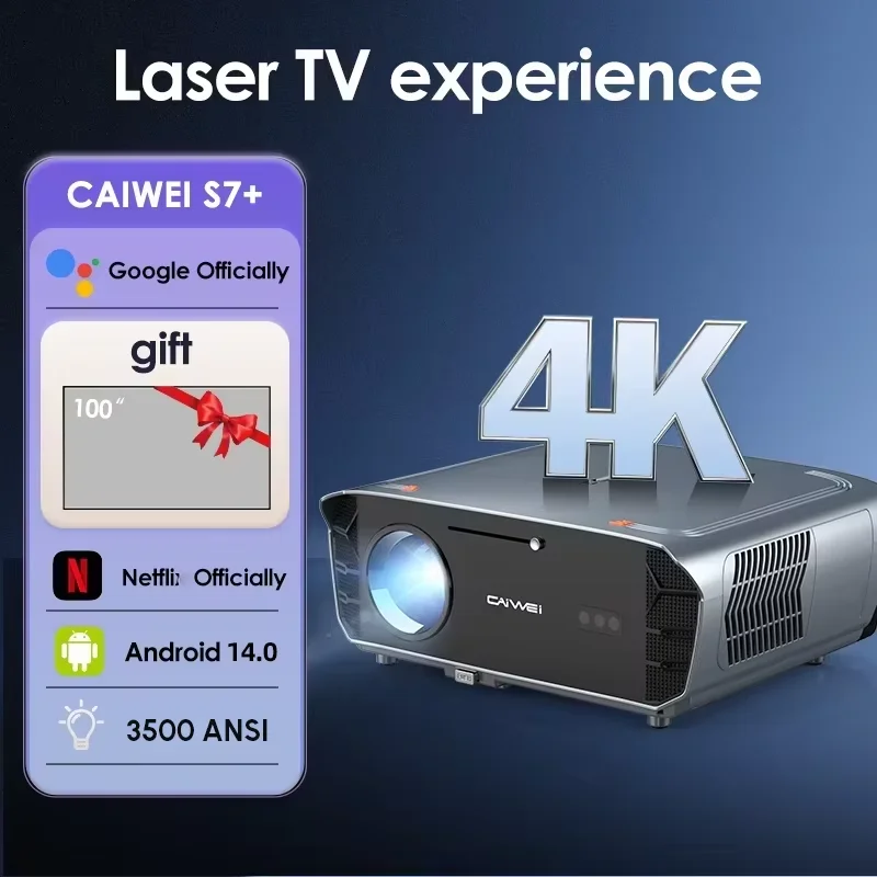 [مرخص رسميًا من Netflix] أجهزة عرض فائقة الدقة بدقة 4 قيراط لأفلام المسرح المنزلي وتركيز تلقائي وجهاز عرض Keystone 1480 ANSI