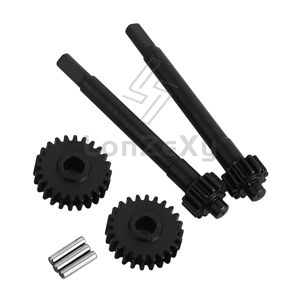 Steel Extended Rear Portal Gear Set 13.8g for Redcat Ascent 18 1/18 RC Crawler, Upgrade Replacement Parts Black