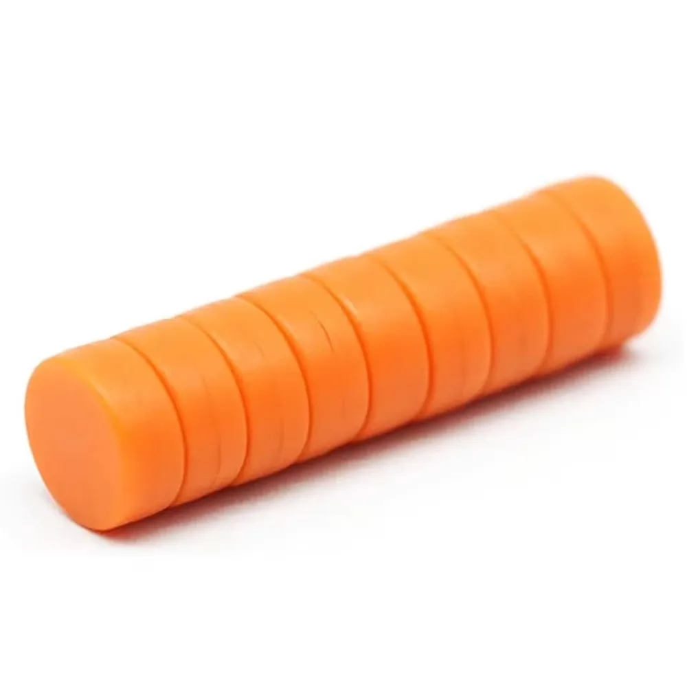 8/16pcs 20mm Orange  Rubber Round Magnets, Plastic Coated Magnet, Rubber Coated Magnets for Fridge, Office, DIY Crafts,Home