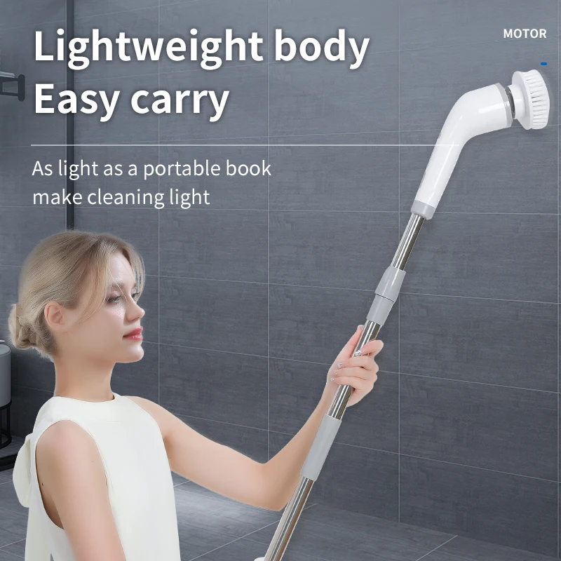 New 7-in-1 wireless electric cleaning brush long handle retractable bathroom toilet floor electric brush electric mop