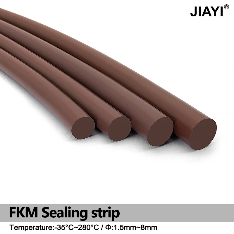 2/3/5Meter FKM Solid Sealing Strips Brown O-ring Round Rubber Seal Gasket Not Foaming Dia 1.5/1.8/2/2.5/3/3.5/4/4.5/5/6/7/8mm