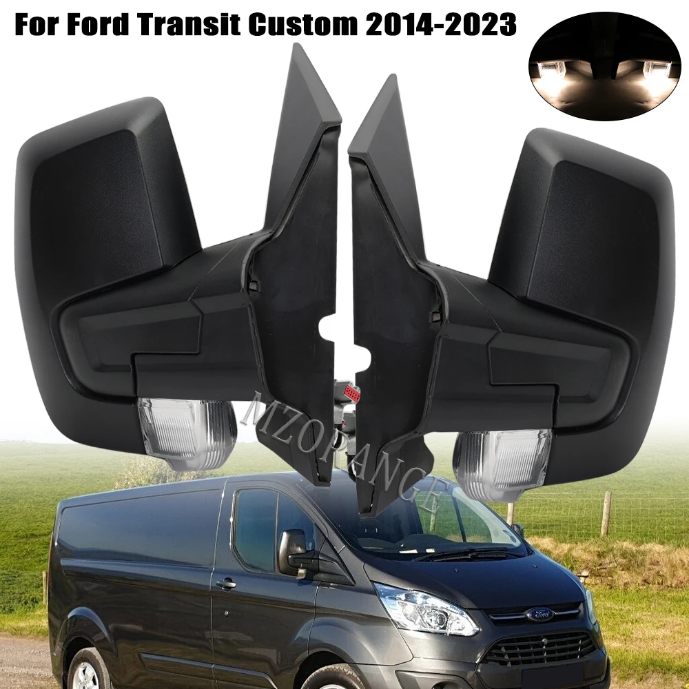 for Ford Transit Custom V362 EU Version 2014 -2023 Rearview Side Mirror Replacement Cover with Lamp 2 Wires Car Accsesories