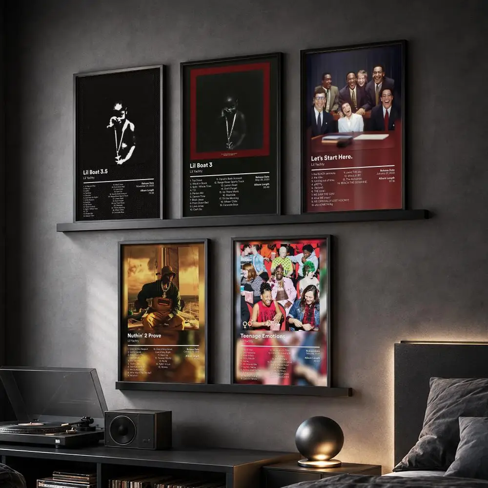Lil Y-Yachty Rap Album Painting Calligraphy Canvas Poster Hallway Bedroom Living Room Home Bar Decoration Interior Wall