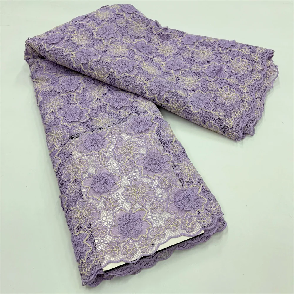 Neuer Stil Afrikanische Spitze Dreidimensionaler Spitzenstoff 2026 Hochwertige Spitze Wasserlösliche Bestickte Modische Weiche Spitze 5 Yards – Detail 11