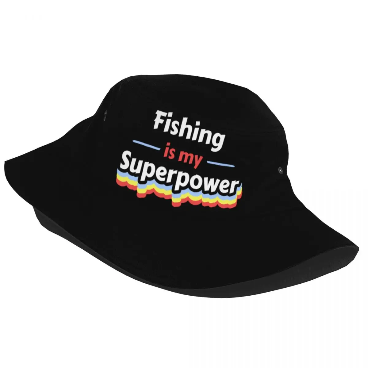 Custom Fishing Is My Superpower Fisherman Bucket Hats Women Men Outdoor Sun Summer Fisherman Cap