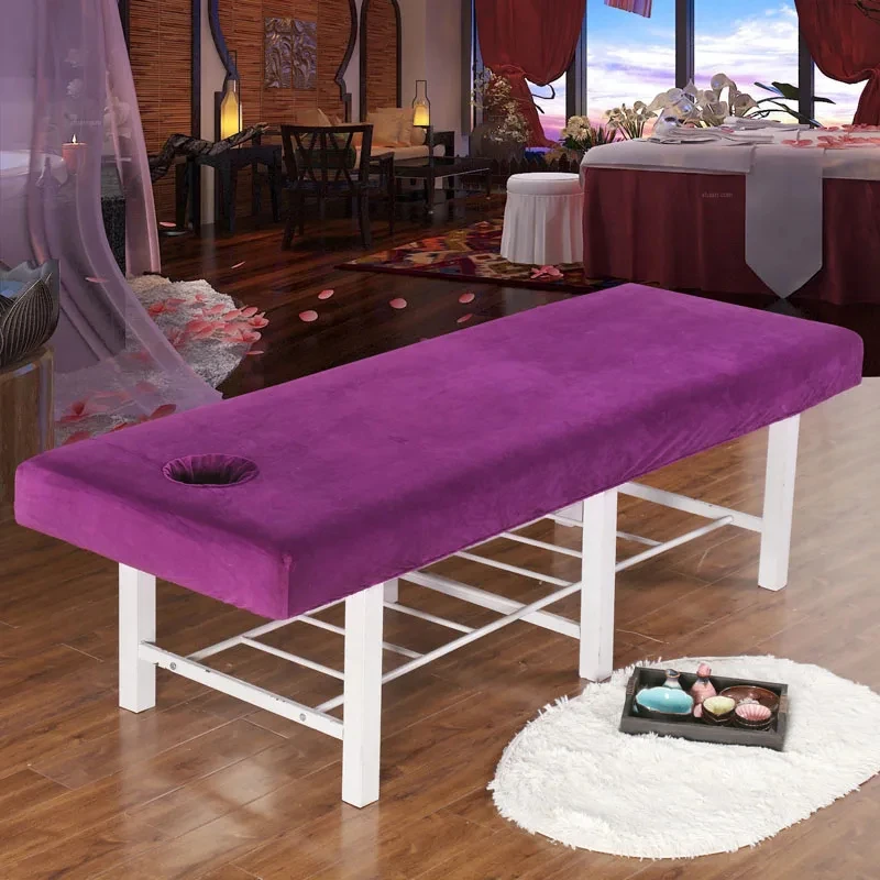 Velvet Beauty Salon Massage Soft Thickened Bed Sheets Special Breathable And Perforated Flat Bed Sheets For Spa Clubs