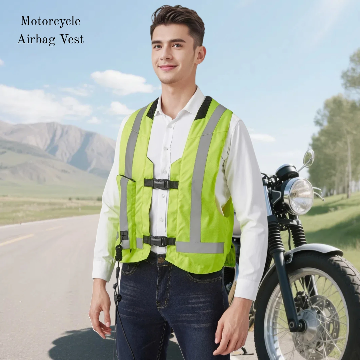 

Водонепроницаемый ветрозащитный светоотражающий мотоциклетный жилет с подушками безопасности, защитная куртка для мотокросса, черная, флуоресцентная, дышащая