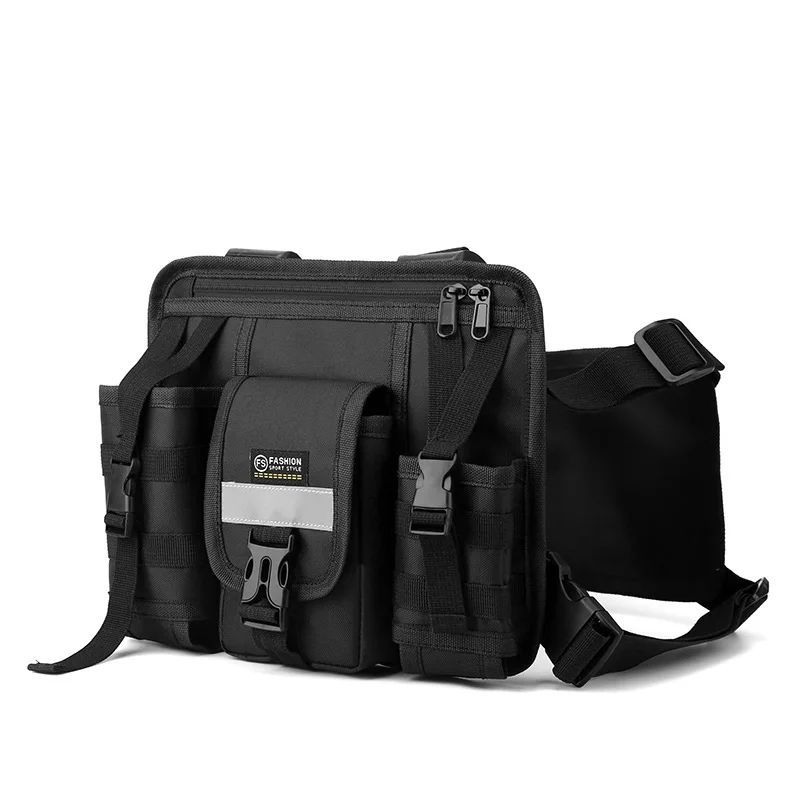 Fashion Vest Bag Tactical Backpack Oxford Cloth Chest Bag Outdoor Sports Water-Resistant Large Capacity Cycling Running Backpack