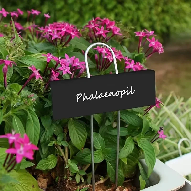 30pc Weatherproof Rustproof Black Metal Plant Labels Waterproof Garden Signs for Lawn Garden Flower Planter Bracket Organization