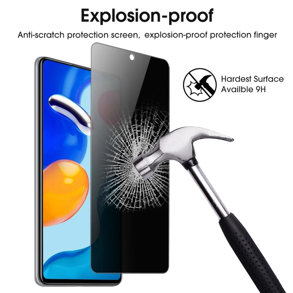 1-3 szt. Ochrony prywatności ekranu dla Xiaomi Redmi Note 10 9 8 7 9s 10s 11S 9T antyszpiegowskie szkło hartowane dla Poco X4 X3 F3 Pro NFC