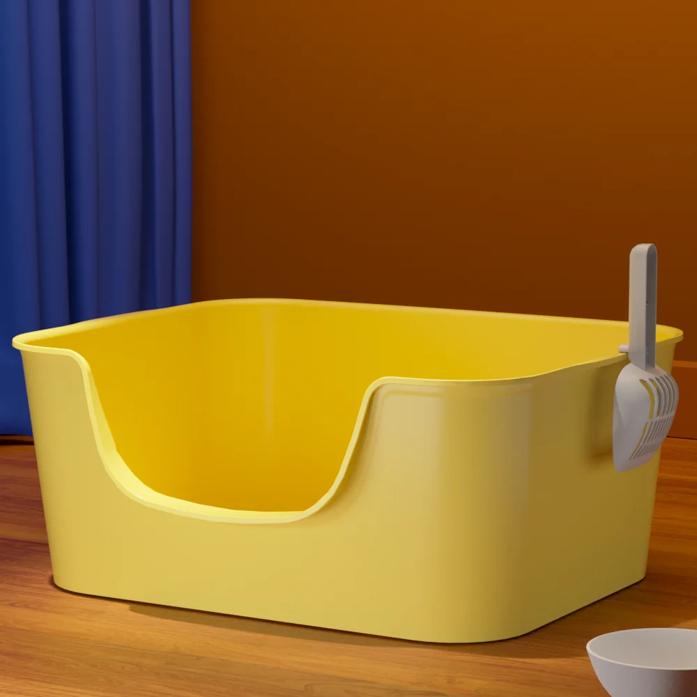 Modern style 30L oversized splash-proof plastic cat litter box easy cleaning function pet supplies and accessories