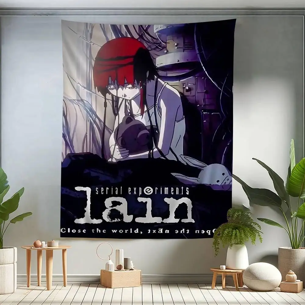 Serial Experiments Lain cartoon Hippie Wall Hanging Tapestries Art Science Fiction Room Home Decor Kawaii Room Decor