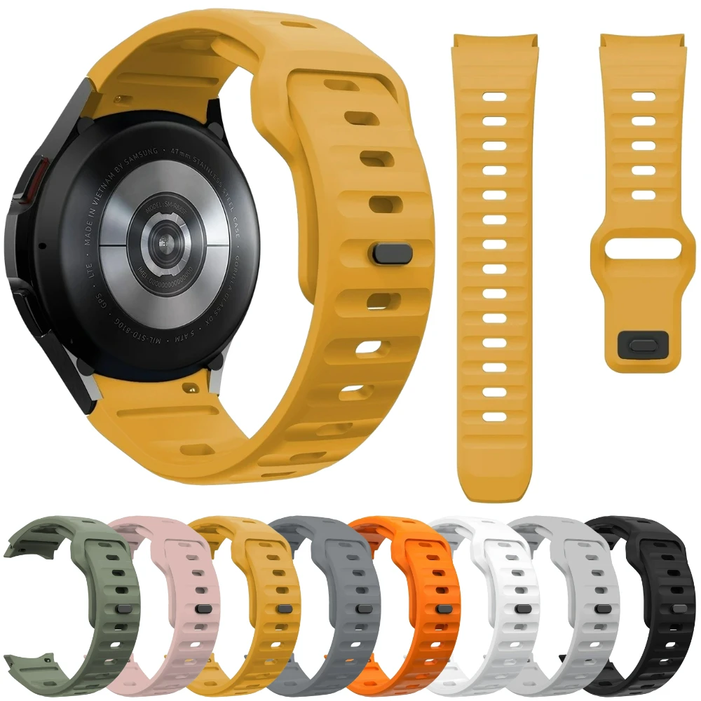 

Silicone Strap for Samsung Galaxy Watch 7 44mm 40mm/6 Classic 43mm 47mm/5 pro 45mm No Gaps Bracelet for Watch 6 5 4 Classic Band