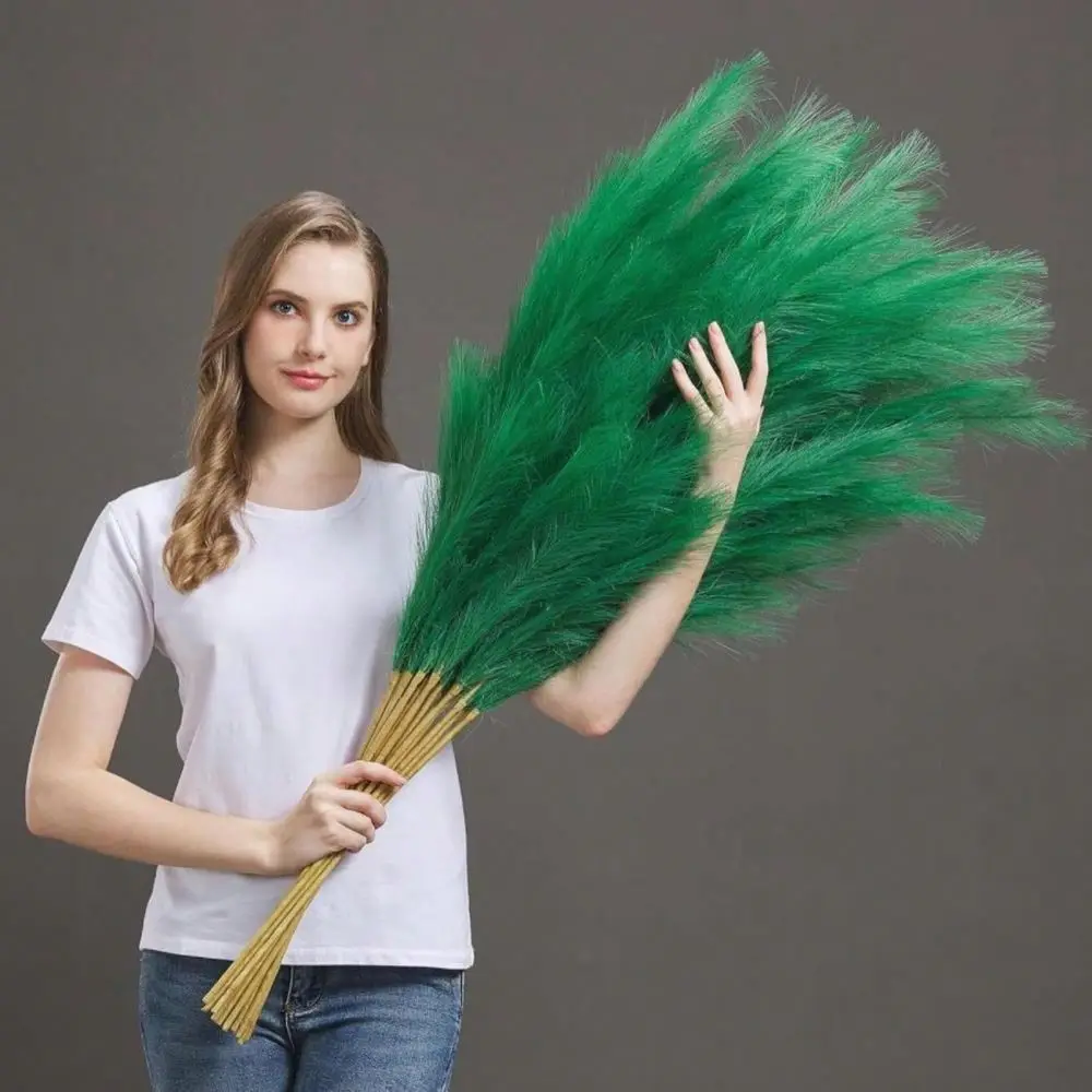 

Pcs 45 Faux Pampas Grass Fluffy Artificial Pompous Grass For Tall Floor Vase, NonShedding Home Decor, Boho Wedding Flowers, Bab