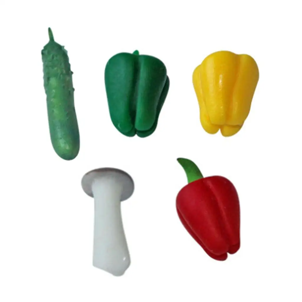 5 Stück 1/6 Puppenhaus Mini verschiedene Gemüsezubehör Dekor-Sets