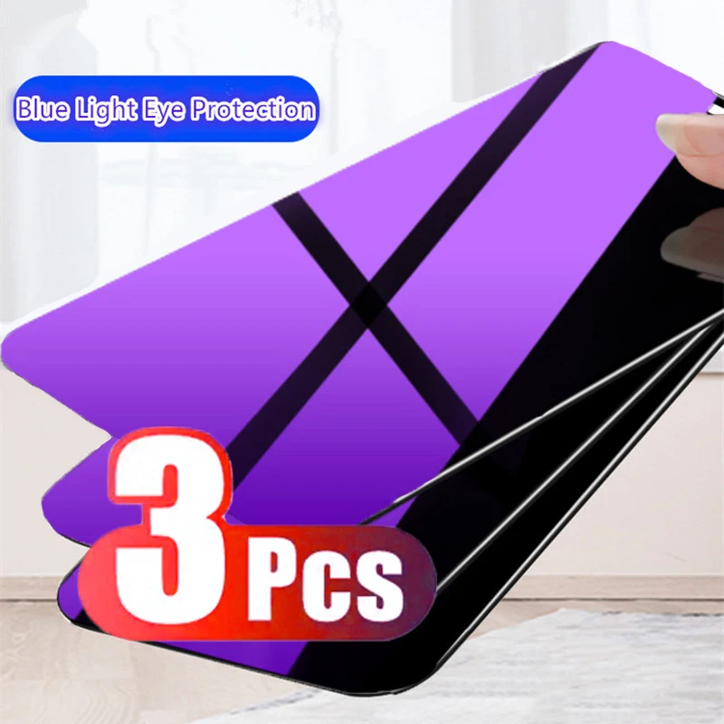3 قطعة زجاج مقسى مضاد للأشعة الزرقاء لهاتف آيفون 17 Air 16E 16 15 14 13 12 11 16 Pro Max Mini Plus غطاء كامل زجاجي للشاشة #6