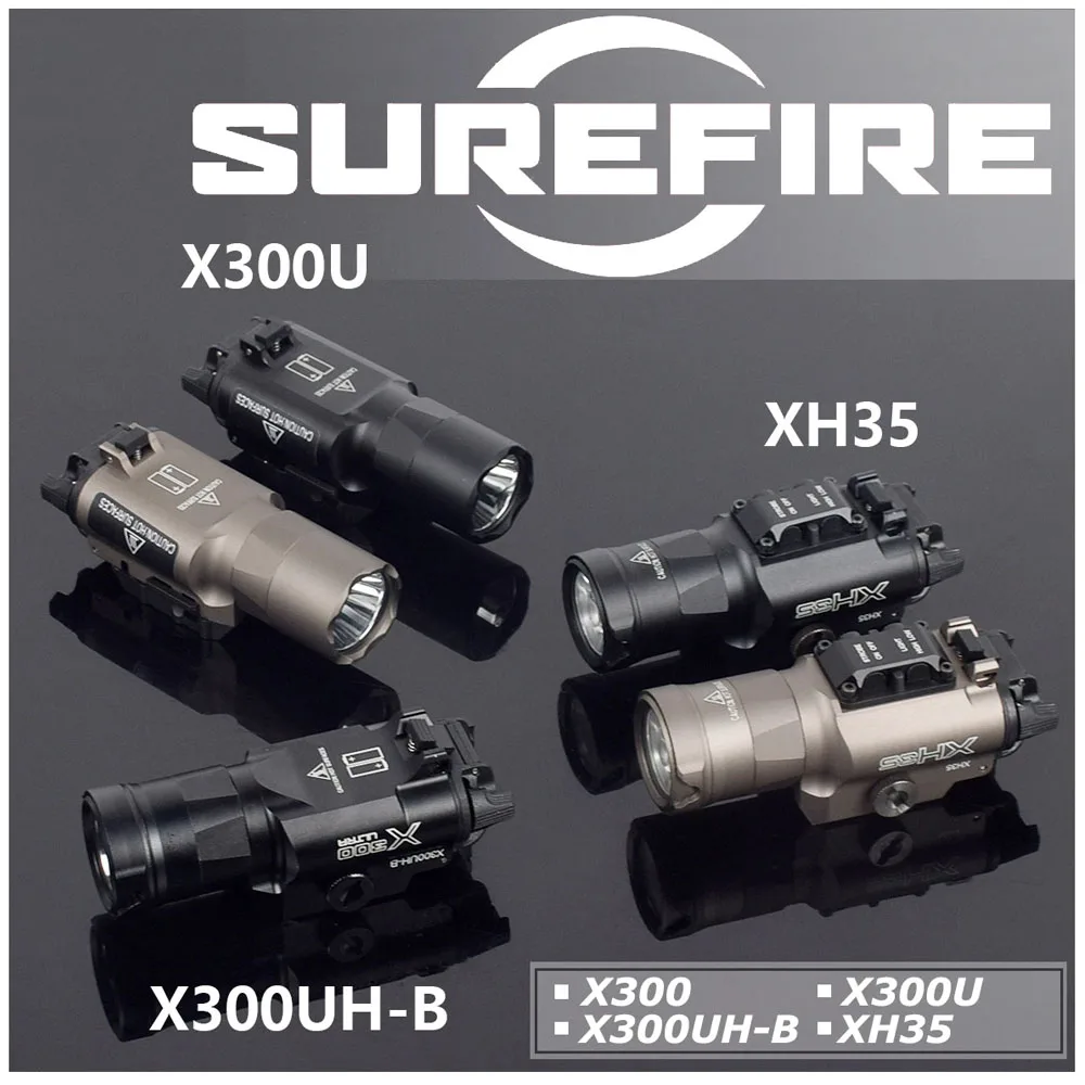 Surefire X300 X300U X300 Ultra X300U-A X300UH-B XH35 X300V Pistol Strobe Light Fit 20mm Rail Airsoft Hanging Hunting Flashlight