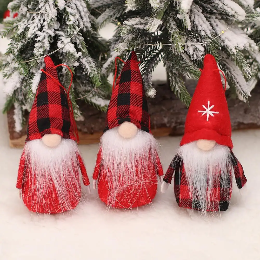 

3Pcs Christmas Pendants Easy Hanging Christmas Navidad Noel Gifts Lovely Xmas Tree Decoration Merry Christmas Faceless Dolls