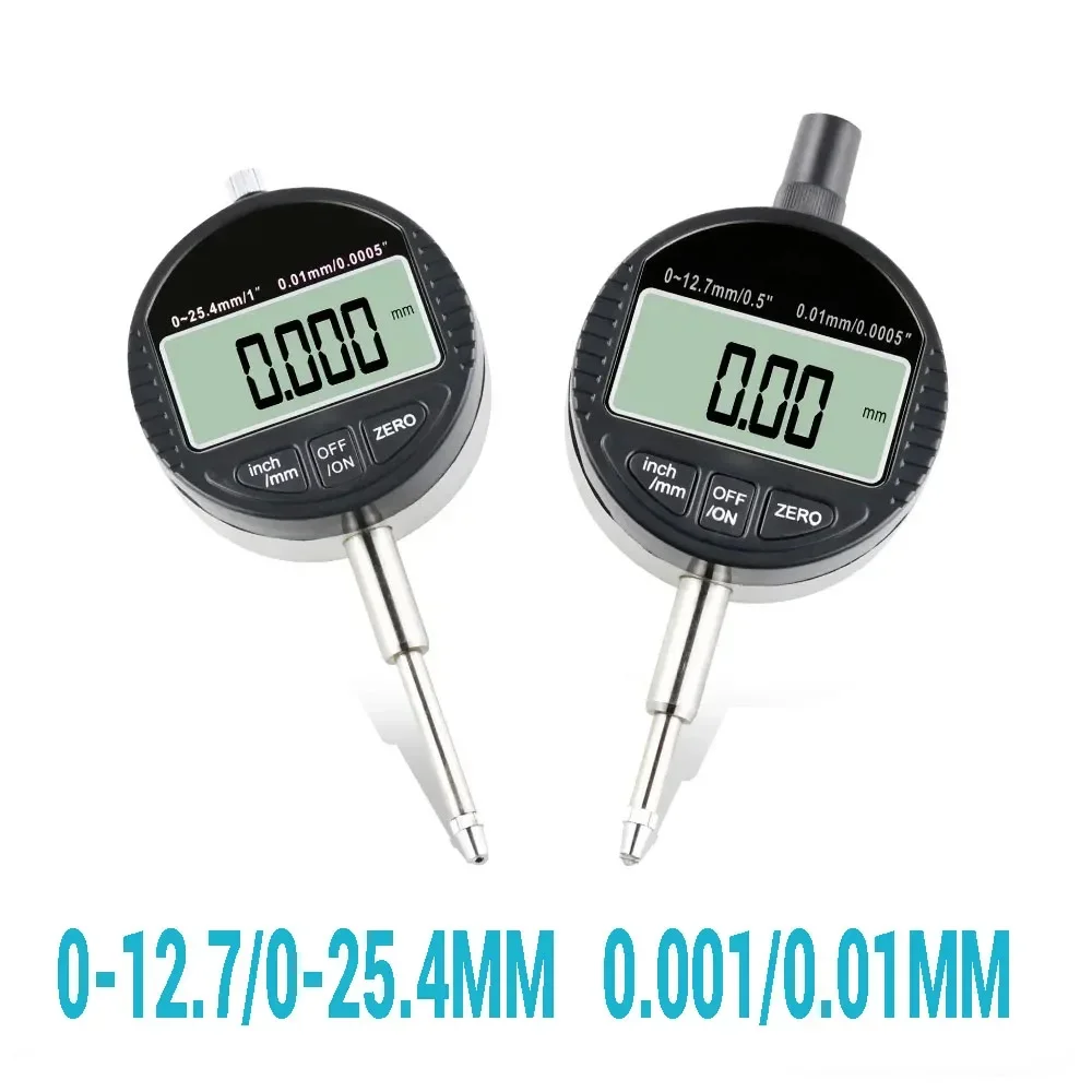 0-12.7mm/0-25.4mm Digital Dial Indicator DTI Tester Tools 0.001mm/0.01mm Range Gauge Calibration Center Finder Precision Tools