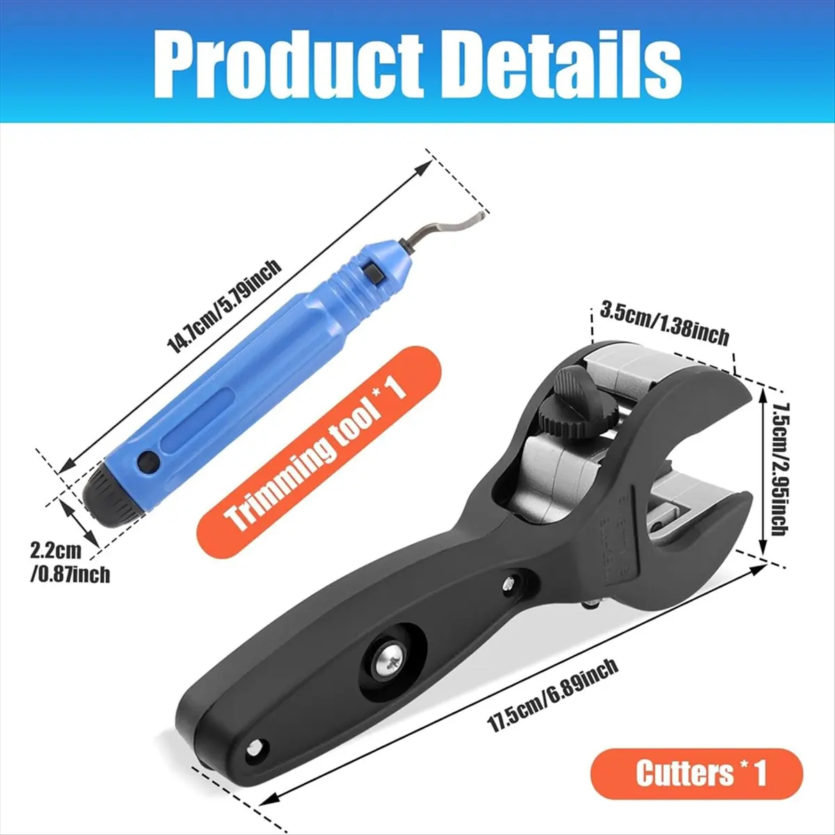 ABZT Ratcheting Tubing Cutter, Tubing Cutter 1/4in to 7/8in,2 in 1 Close Quarters Tube Compact Cutter, Ratcheting Pvc Cutter