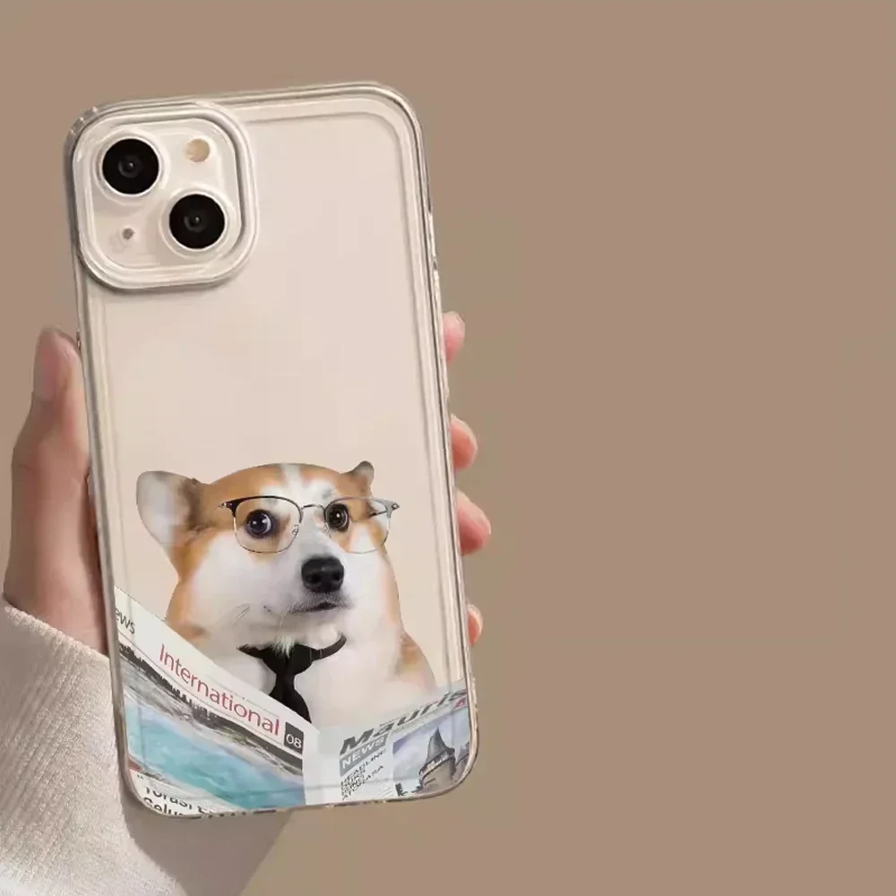 Cute Corgi Dog Couple Phone Case for Samsung Galaxy A55 A54 A53 A51 A70 A32 A31 A22 A13 5G Soft Covers Clear Funny Animal Fundas