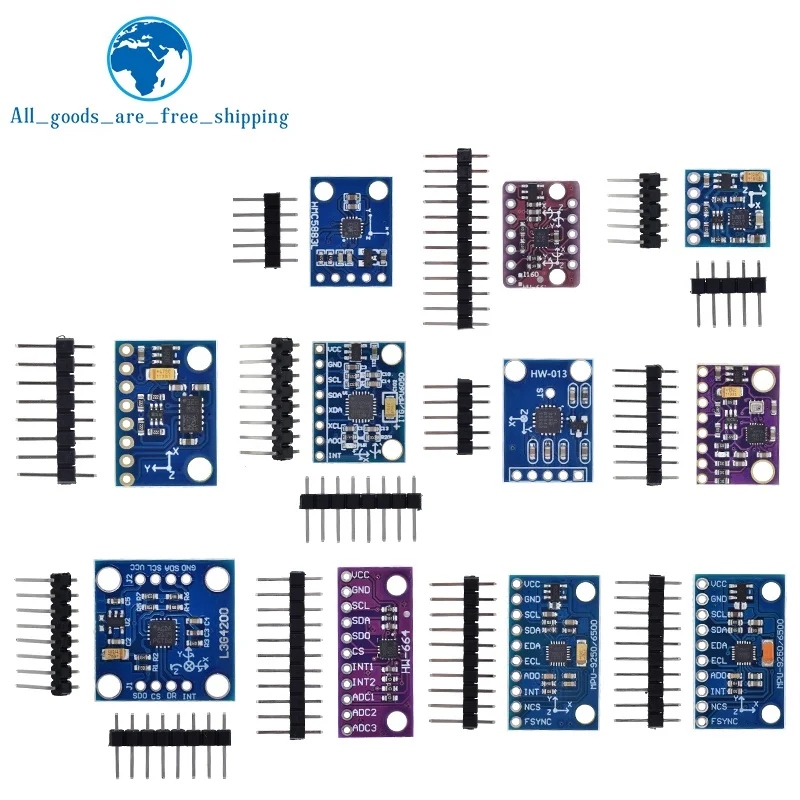 MPU-6050 MPU-9250 BMI160 LSM303DLHC L3G4200D QMC5883P ADXL335 LIS3DSH 3 6 9-Axis Attitude +Gyro+Accelerator+Magnetometer Sensor