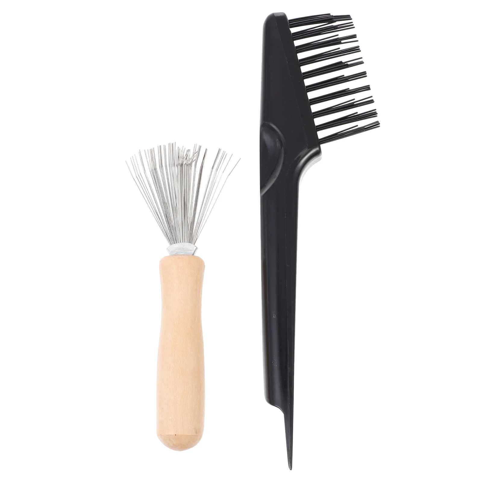 

2pcs Cleaner Hair Brush Remover Wood Comb Cleaning Tool For Home Salon Lightweight Portable Hair Comb Cleaning Brush