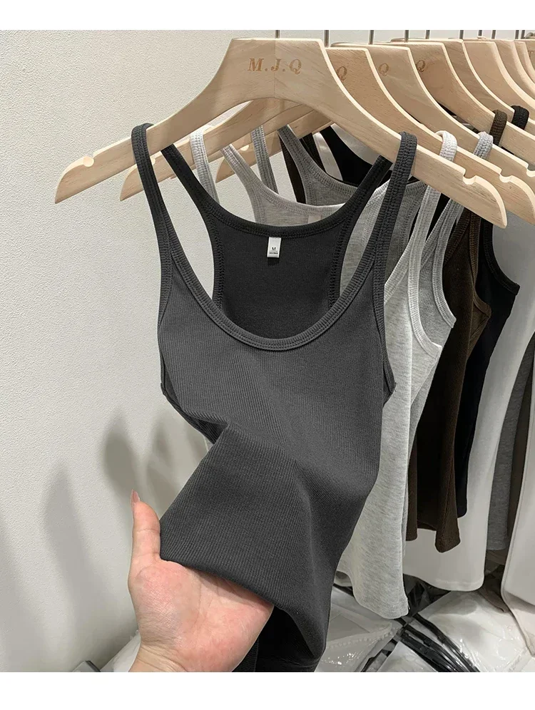 Layering Outerwear Tees 2026 Sommer Y2K Hot Girl Gestricktes Geripptes Damen-Camisole Figurformendes Ärmelloses Tanktop – Detail 33