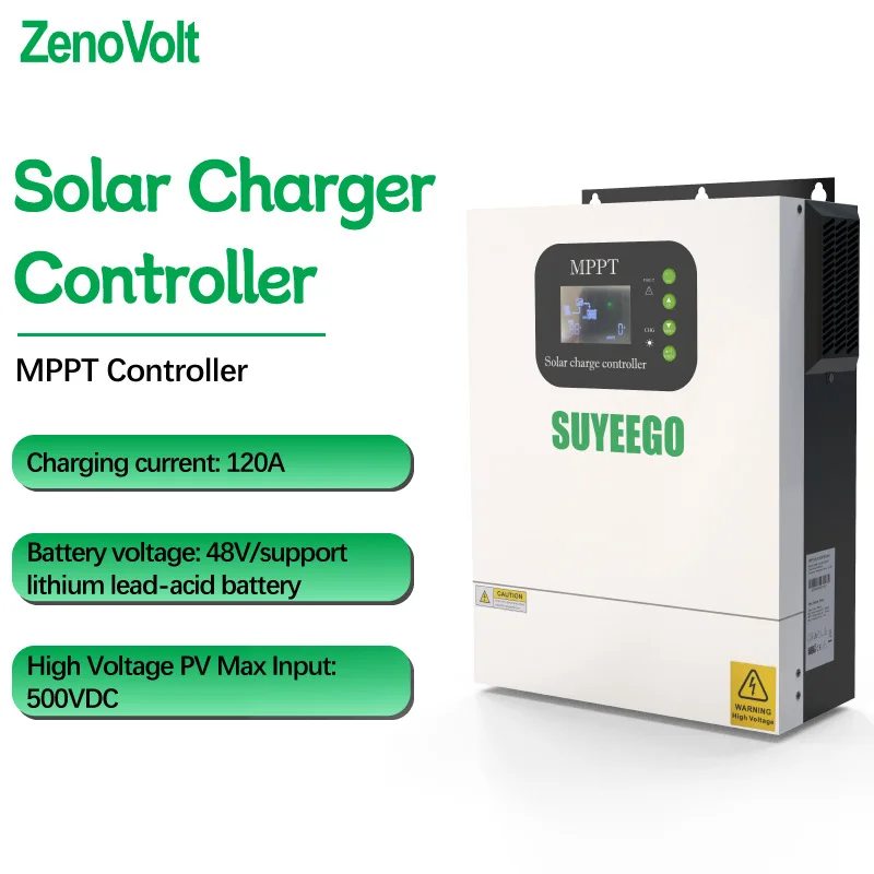 

Домашний контроллер заряда солнечной энергии 120А, максимальный вход 500 В, фотоэлектрический вход для 48 В, регулятор высокого напряжения для литиевой свинцово-кислотной батареи, ЖК-дисплей