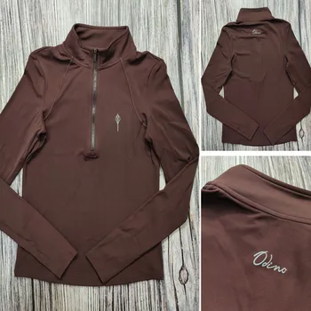 Muitas marcas ocidentais camisetas equestres de manga comprida mulheres zipprt equitação camisas de cavalo competição roupas equestres