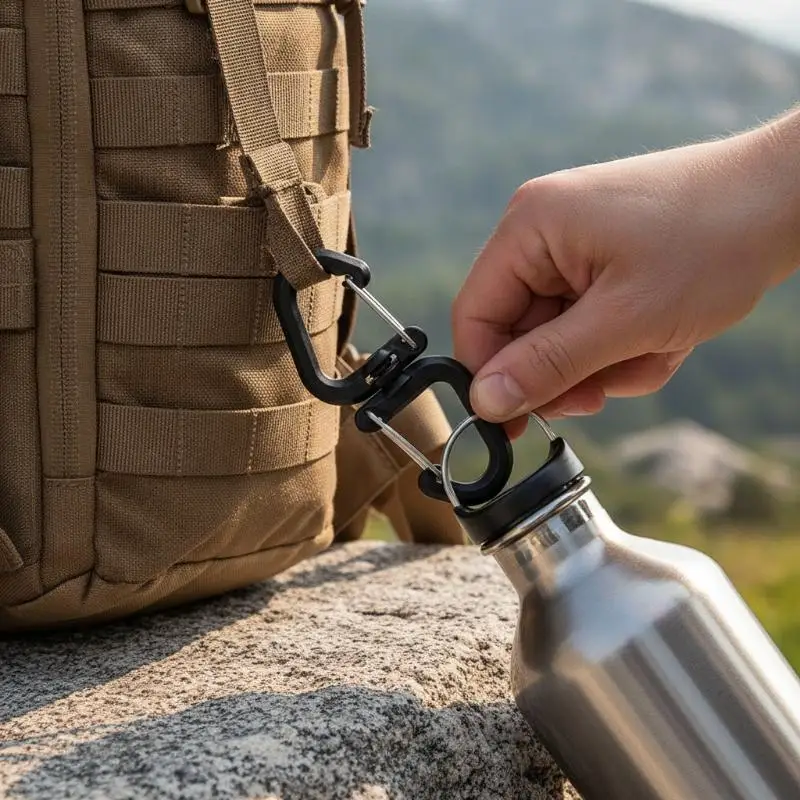 New Double Carabiner Swivel Hook 1/6Pcs Lightweight Outdoor Camping Clip for Backpack Hiking Keychain