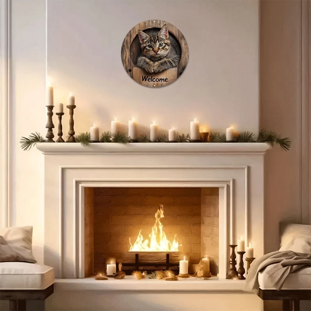 خمر الحيوان التعميم علامة ترحيب القط البومة السلاحف شجرة المنزل ديكورا العنصر الحيوان متحمس حائط الخلفية التبعي #4