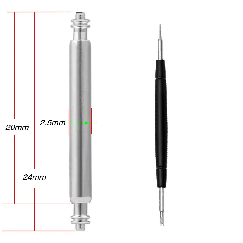 قطر 2.5 مللي متر حزام (استيك) ساعة دبوس كامل الفولاذ المقاوم للصدأ الربيع القضبان ل Seiko SKX007 SKX009 20 مللي متر 22 مللي متر حزام (استيك) ساعة ربط قضبان الربيع