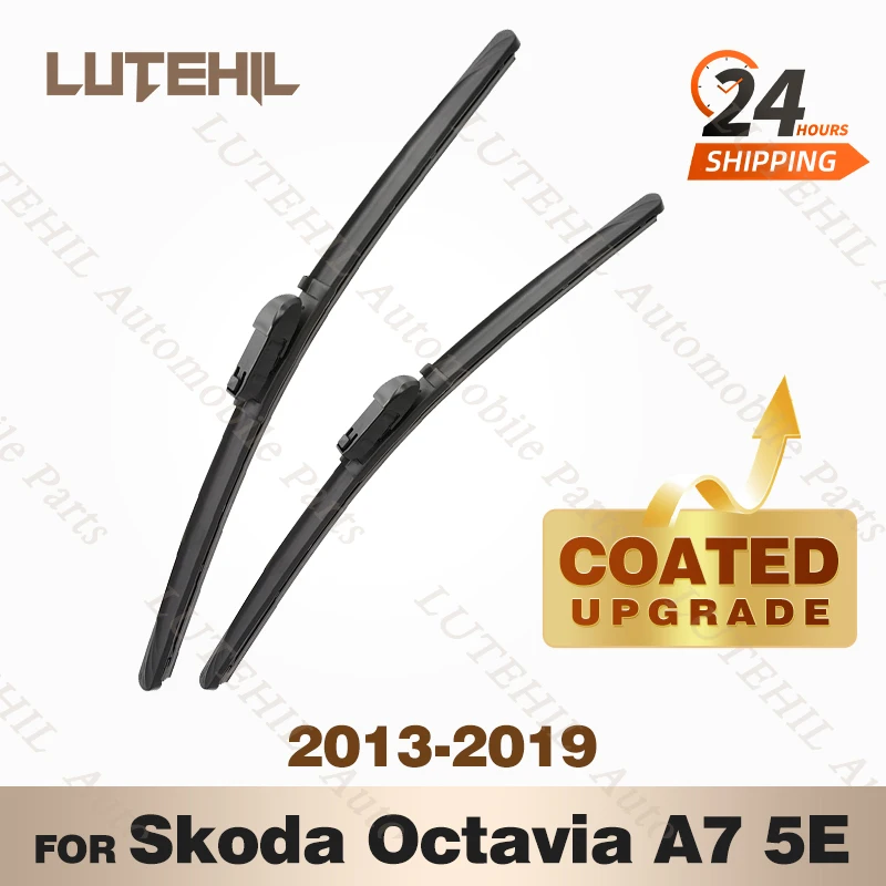 

LUTEHIL's Silicone Front Wiper Set For Skoda Octavia A7 Typ5E MK3 2013-2019 2014 2015 2016 coated windshield wiper blade 24"+19"