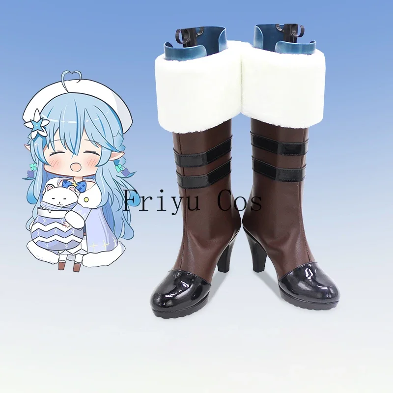 nouveau-anime-vtuber-hololive-yukihana-lamy-cosplay-bottes-chaussures-halloween-aksesori-dibuat-sesuai-pesanan