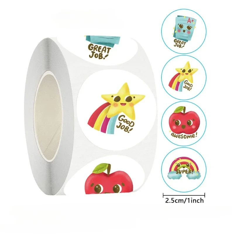 1inch Round Cartoon Toys Animal stickers for kids Teacher Reward Encourage Sticker Office Seal label Animal label