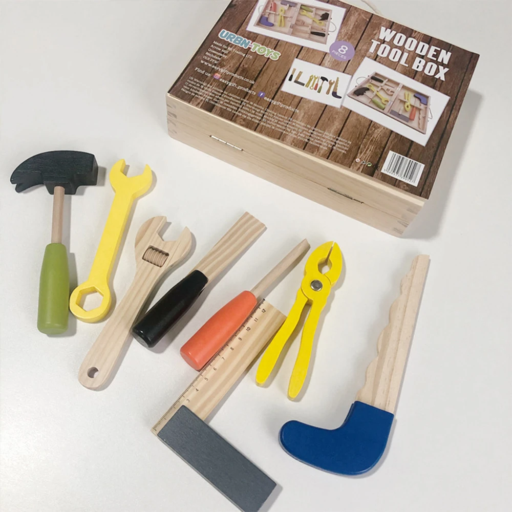 Mallette à outils de transport en bois, jouets, jouet d'écrou de démontage pour enfants
