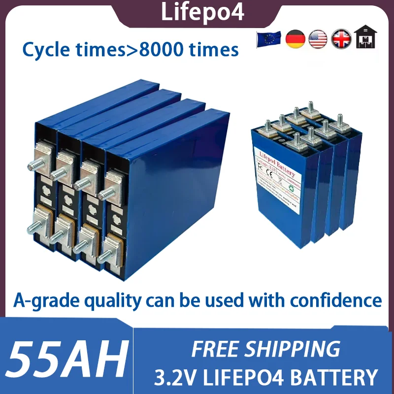 

Высококачественная тележка для гольфа Campers 12 В, внедорожная яхта с солнечной энергией ветра, аккумулятор Lifepo4 3,2 В, 100 Ач, литий-железо-фосфат класса А