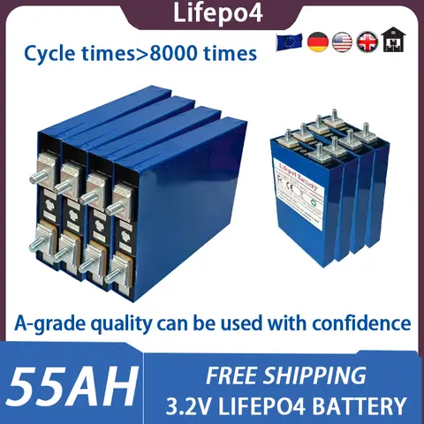 High Quality 12v Campers Golf Cart, Off-road Solar Wind Power Yacht, 3.2V 55Ah Lifepo4 Battery, A-grade Lithium Iron Phosphate